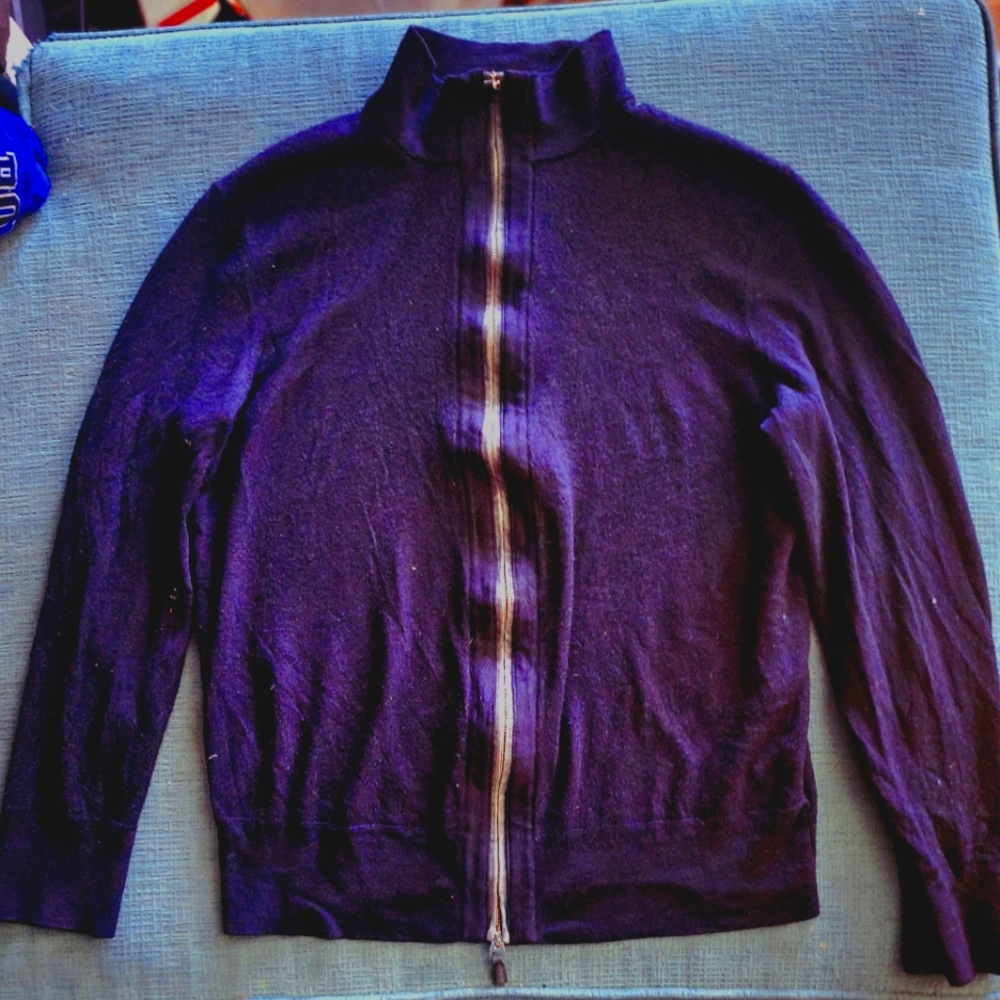 Ermenegildo zegna silk cashmere fine knit full zip cardigan